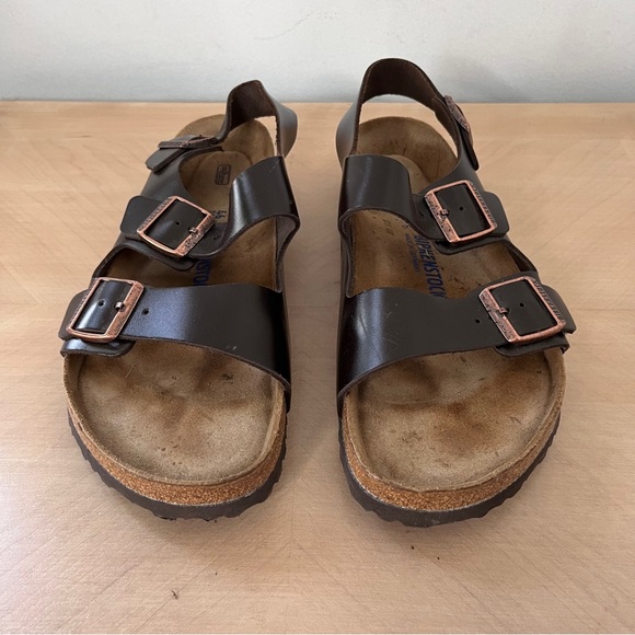 Birkenstock Men's Milano Buckle Sandals Leather Cork Size 13 - Picture 3 of 8